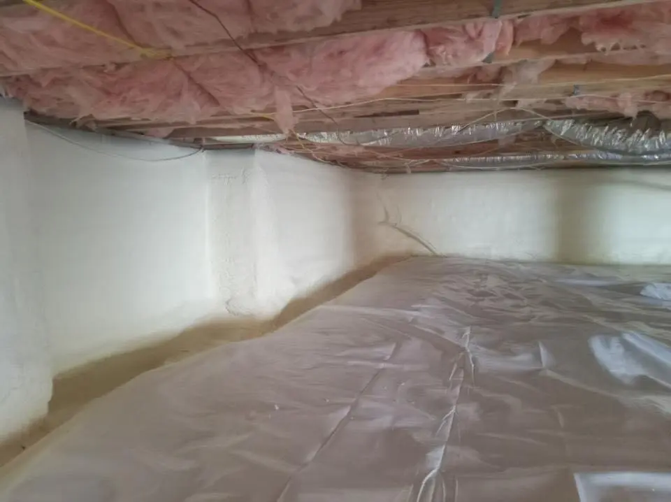 Crawl space encapsulation with closed-cell spray foam for Spray Foam Roofing in Belterra